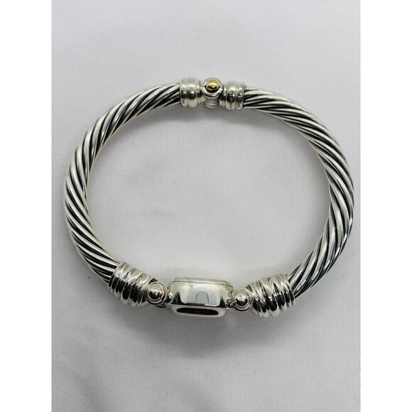 David Yurman Hinge Watch Case Bangle Bracelet 925 585 14k 8" - Picture 4 of 9